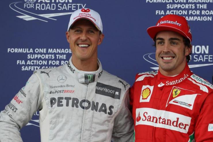 Alonso riempie di complimenti Schumacher