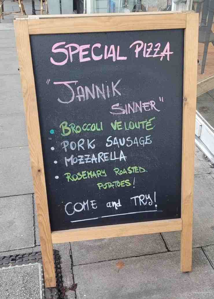 A Londra una pizza speciale dedicata a Sinner